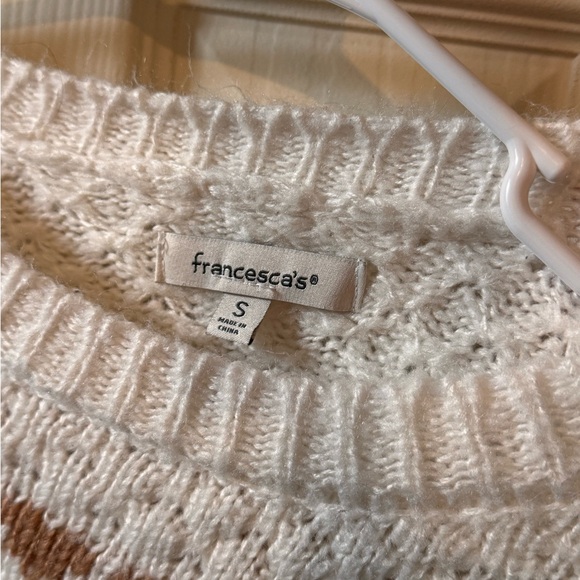 Francesca's Collections Cream Sweater with Tan Pattern - Picture 4 of 5